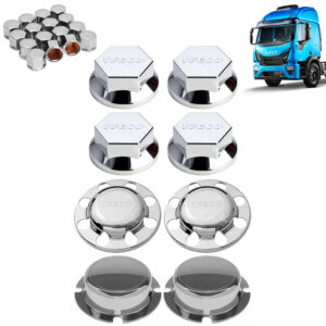 Kit Sobre Tampa Cubo Cromada para Caminhão Iveco Tector 8x2