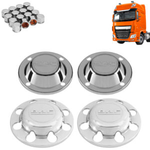 Kit Sobre Tampa Cubo Cromada para Caminhão DAF CF / XF 4x2