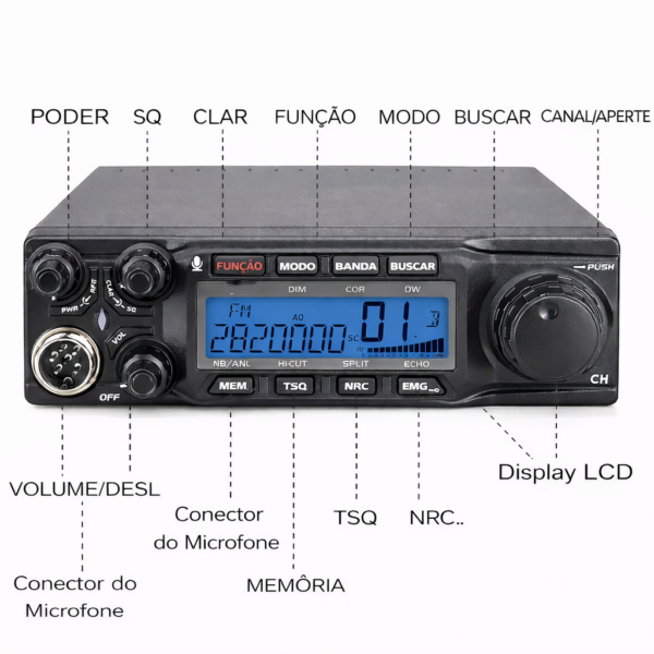 Radio PX Voyager VR6666-PRO 80 Watts 10 Metros FM/AM/USB/LSB/CW