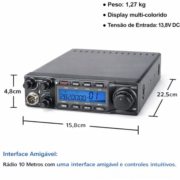 Radio PX Voyager VR6666-PRO 80 Watts 10 Metros FM/AM/USB/LSB/CW