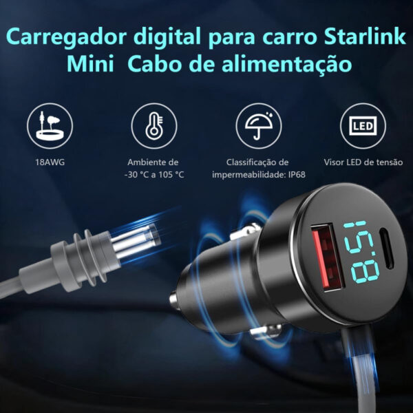 Fonte de alimentação Acendedor para Starlink Mini 5 Metros 35 Watts 12V 48V